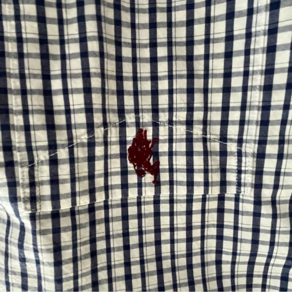 U.S. Polo Assn. Men’s Large Navy and White Windowpane Button-Down Shirt - Picture 7 of 7